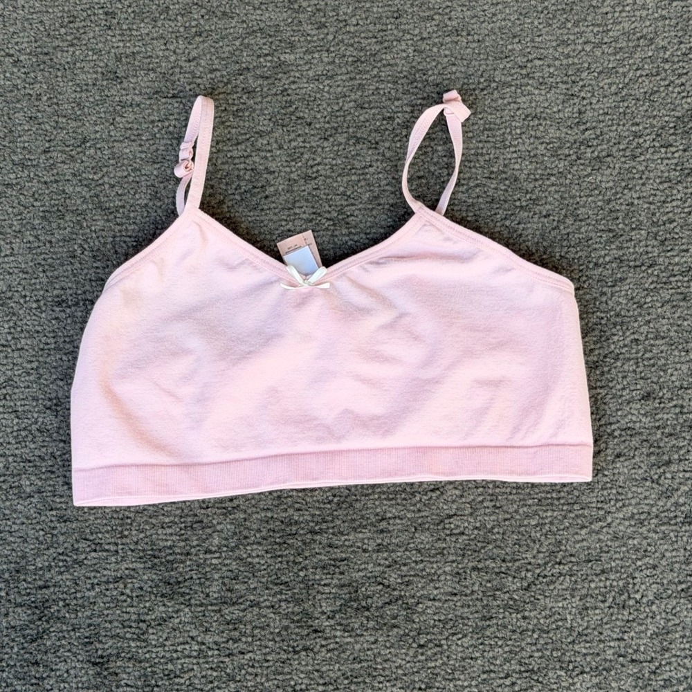 SKIMS Kids Seamless Triangle Bralette Pink Size 14 XL TR-TRI-8663W